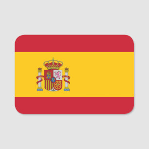 スペイン国旗が付いた愛国的な名前タグ 名札