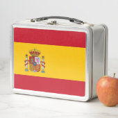 スペイン国旗が付いた金属製ステンレス弁当箱 メタルランチボックス (インサイチュ)