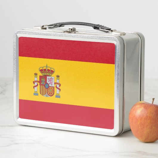 スペイン国旗が付いた金属製ステンレス弁当箱 メタルランチボックス (インサイチュ)