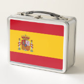 スペイン国旗が付いた金属製ステンレス弁当箱 メタルランチボックス (正面)