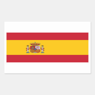 スペイン国旗が貼られた四角形シール 長方形シール