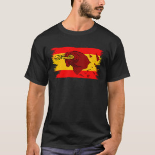 スペイン国旗とタウロスの闘牛 Tシャツ