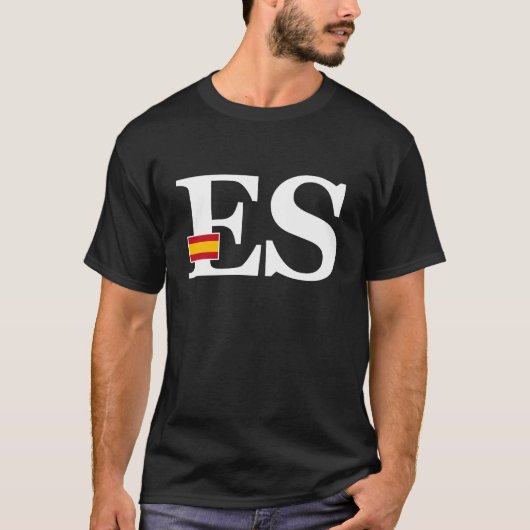 スペイン国旗と国のイニシャル Tシャツ (正面)
