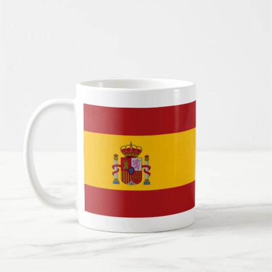 スペイン国旗と国歌名のマグカップ コーヒーマグカップ (左)