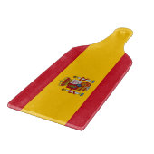 スペイン国旗のあるガラス製のカッティングボードパドル カッティングボード (角)