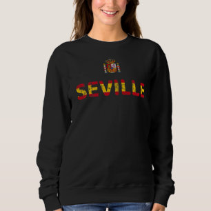 スペイン国旗のアウトラインSpain TravelスペインプライドSevill スウェットシャツ