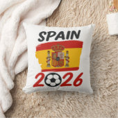 スペイン国旗のカラーを取り入れた2026年サッカーファンデザイン クッション (ブランケット)