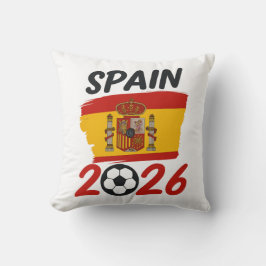 スペイン国旗のカラーを取り入れた2026年サッカーファンデザイン クッション