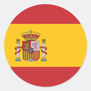 スペイン国旗のクラシック丸シール ラウンドシール