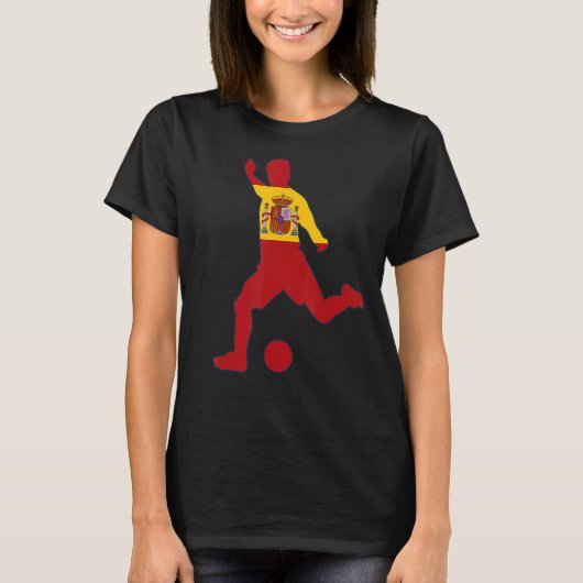 スペイン国旗のサッカー選手エスパーナフーボースペインのルFoo Tシャツ (正面)