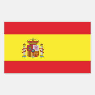 スペイン国旗のシール 長方形シール