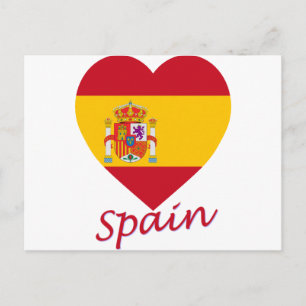 スペイン国旗のハート ポストカード