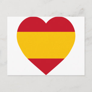スペイン国旗のハート ポストカード