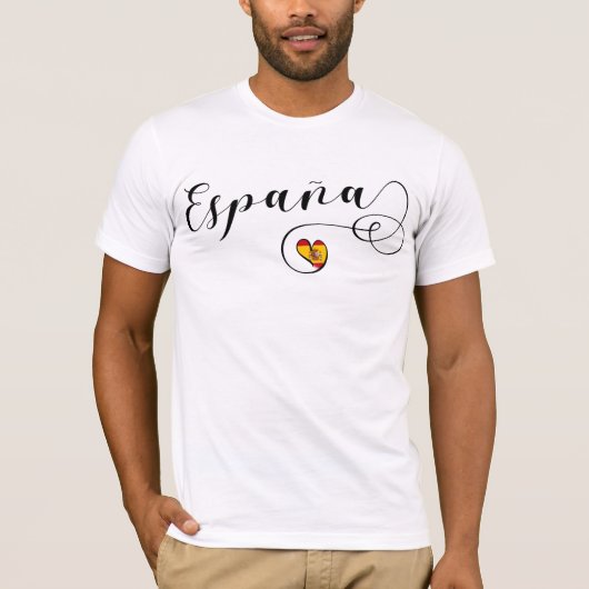 スペイン国旗のハート Tシャツ (正面)