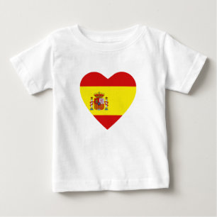 スペイン国旗のハートTシャツ ベビーTシャツ