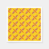 スペイン国旗のパターン スタンダードカクテルナプキン (正面)