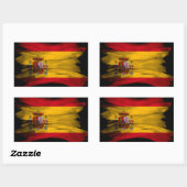 スペイン国旗のブラシ線、国旗 長方形シール (シート)