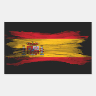 スペイン国旗のブラシ線、国旗 長方形シール