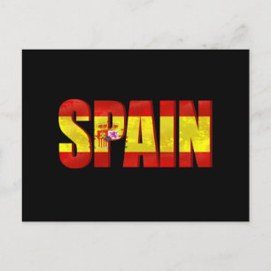 スペイン国旗のロゴのエンブレム誇りを持った（スペイン） ポストカード