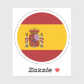 スペイン国旗の丸いシール シール (シート)
