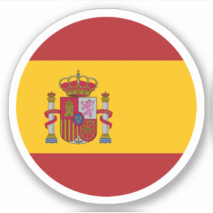 スペイン国旗の丸いシール シール
