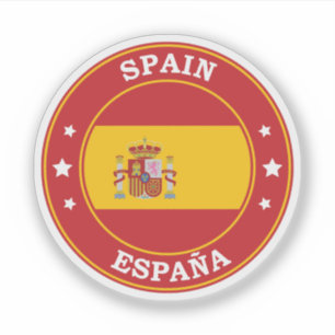 スペイン国旗の丸のエンブレム シール