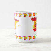 スペイン国旗の地図お土産デザイン コーヒーマグカップ (中央)