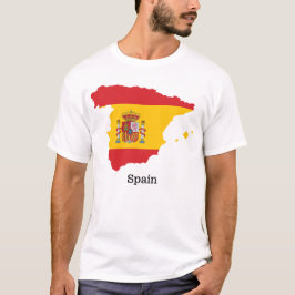 スペイン国旗の地図お土産デザイン Tシャツ