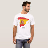 スペイン国旗の地図お土産デザイン Tシャツ (正面フル)