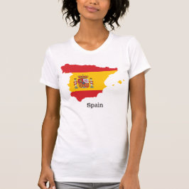 スペイン国旗の地図お土産デザイン Tシャツ
