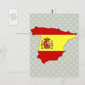 スペイン国旗の地図の全サイズ ポストカード (正面/裏面)