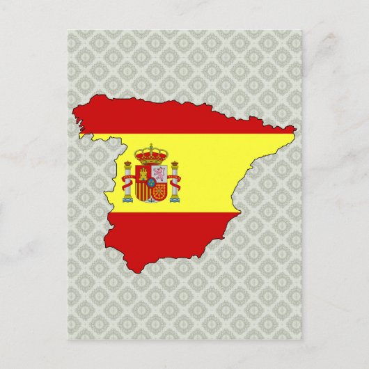 スペイン国旗の地図の全サイズ ポストカード (正面)