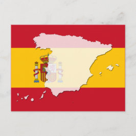 スペイン国旗の地図はがき ポストカード