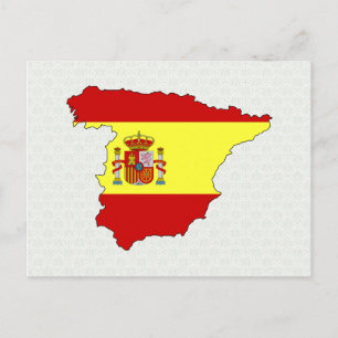 スペイン国旗の地図フルサイズ ポストカード