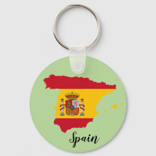 スペイン国旗の地図 キーホルダー