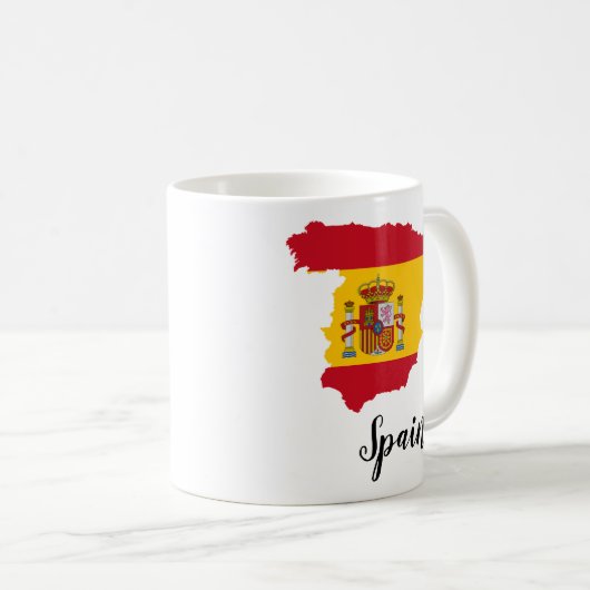 スペイン国旗の地図 コーヒーマグカップ (正面右)