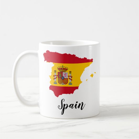 スペイン国旗の地図 コーヒーマグカップ (左)