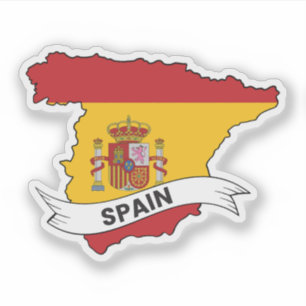 スペイン国旗の地図 シール