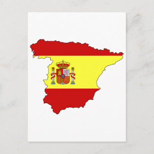 スペイン国旗の地図 ポストカード