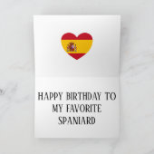 スペイン国旗の愛国的誕生日 カード (内部)