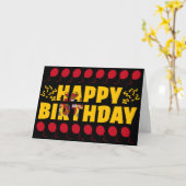 スペイン国旗の愛国的誕生日 カード (黄色い花)