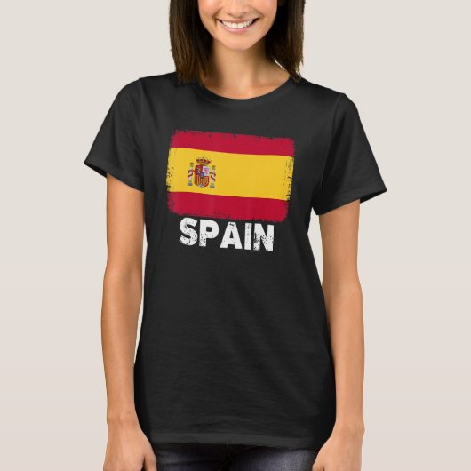 スペイン国旗の支スペインの援女性男性 Tシャツ (正面)