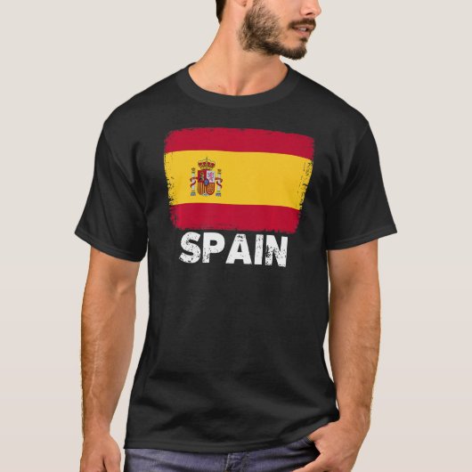 スペイン国旗の支スペインの援女性男性 Tシャツ (正面)