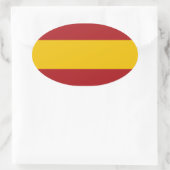 スペイン国旗の楕円ステッカー 楕円形シール (バッグ)