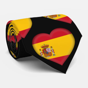 スペイン国旗の色ハート模様ネックタイ ネクタイ
