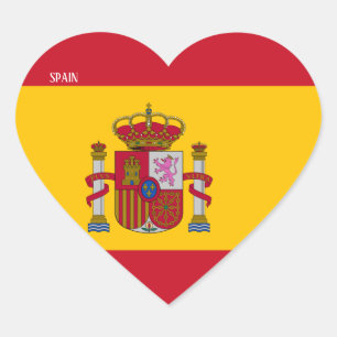 スペイン国旗の華やかな愛国心 ハートシール