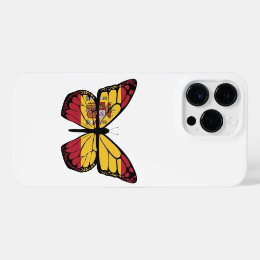 スペイン国旗の蝶 iPhoneケース (裏面横)