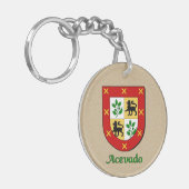 スペイン国旗を持つアセバドファミリーシールド キーホルダー (正面左)