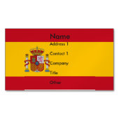 スペイン国旗を持つ名刺マグネット マグネット名刺 (正面)