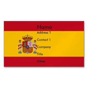 スペイン国旗を持つ名刺マグネット マグネット名刺